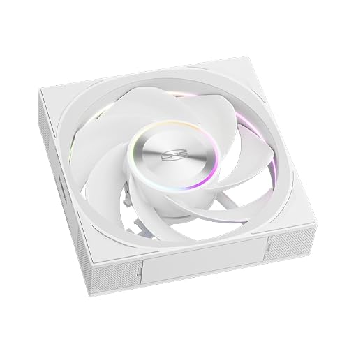 PCCOOLER CPS F7 X120R ARGB WH 120 mm Reverse-Blade PWM wentylator obudowy PC – silny strumień powietrza 78 CFM, ciśnienie statyczne, 4,9 mm H₂O, łożysko kulkowe, wentylator ARGB do odwrotnego