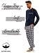 sesto senso Herren Schlafanzug Lang Pyjama 100% Baumwolle Langarm Shirt mit Tasche Pyjamahose Zweiteilig Set Nachtwäsche Dunkelblau Kariert XL Jasiek 2188/06