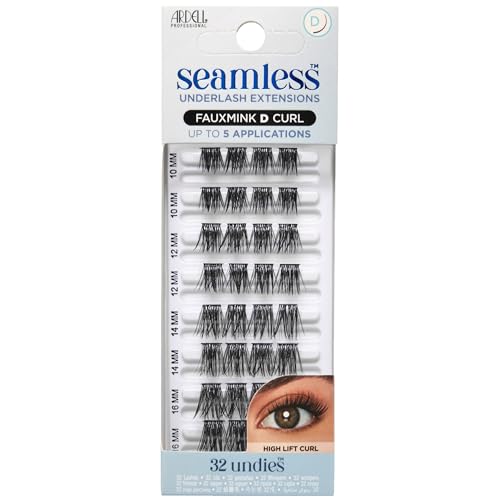 Ardell Seamless Underlash Eyelash Extensions, Fauxmink, D-Curl, 32 Clusters (Pack of 1)