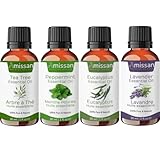 Essential Oil Set 4x30ml (Tea Tree, Lavender, Peppermint & Eucalyptus) – 100% Pure Aromatic Oils for Diffusers, Home Scents & DIY Projects
