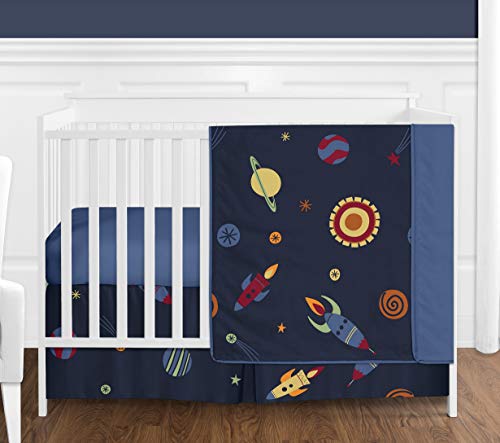 Sweet Jojo Designs Galactic Planets Rocket Ship Window Treatment Valance For Space Galaxy Bedding Collection #TOP1