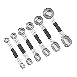 Cuisinart CTG-00-6MSP Stainless Steel 6P Set of Magnetic Measuring Spoons, Black & Silver