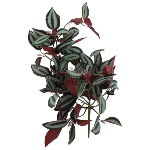 VOSAREA Artificial Hanging Plants Wandering Jew Plant Fake Vines Artificial Hanging Leaves Plastic Greenery Garland for Home Wedding Garden Decoration Wandering Jew Live Plant