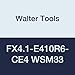 Walter Tools FX4.1-E410R6-CE4 WSM33 Carbide Tiger-Tec Grooving Indexable Turning Insert, 0.008" Corner Radius (Pack of 10)