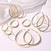 Gacimy Gold Chunky Hoop Earrings for Women, 14K Gold Plated Oval Hoop Medium Gold Earrings with 925 Sterling Silver Post