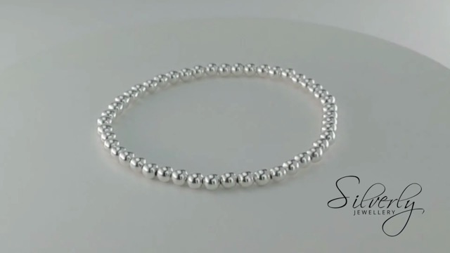 Silverly Bracciale Elastico In Argento 925 Con Perline Di Onice Nero - Gioiello Donna Regalo - 2