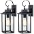 SNRU Large Outdoor Wall Lights Exterior 2Pack, 16.5Inch Waterproof Black Exterior Lighting Fixtures with Tempered Glass, Front Porch Lights Coach Outdoor Garage Lighting Fixtures Wall Mount for House