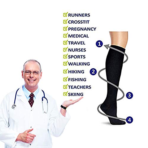 image for MIXSNOW 6 Pairs of Compression Socks for Men and Women for Running, Nu