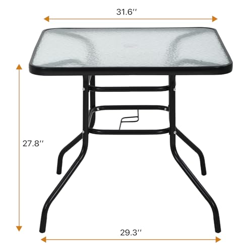 Outdoordiningtable316squarebistrotablewithumbrellaholetemperedglassmetalpatiotableforoutsideindoorpoach Urban Country Home Decor Outdoor dining table 316 square bistro table with umbrella hole tempered glass metal patio table for outsideindoorpoach urban country home decor