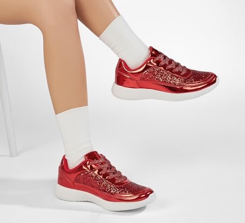 Image of BELOS Women's Glitter Shoes Sparkly Lightweight Metallic Sequins Tennis Shoes Casual Retro Braided Walking Shoes