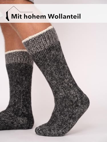 HomeOfSocks Ein Paar Alpaka Kniestrümpfe für Herren Und Damen - 95% Wolle Extra Dick Frottee und festem Sitz Lange Socken Luxuriöse Wollsocken | Anthrazit Gr. 43-46