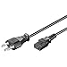Produktbild PremiumCord Netzkabel 230V 2m, Stromkabel mit Schweiz Stecker auf Kaltgerätebuchse C13, IEC 320, PC Netzkabel 3 Polig, Farbe schwarz
