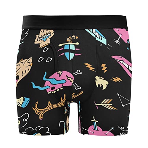 Ropa interior para hombre cómoda pack de 2 bóxer elásticos Vnurnrn con estampado de calaveras