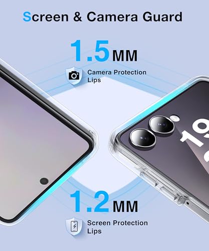 Image of Magnetic for Samsung Galaxy Z Flip 7 Case[Compatible with MagSafe][Anti-Fingerprint][Military Grade Drop Proof] Transparent Hard Back & Soft Silicone Bumper for Flip 7 Phone Case,Crystal Clear
