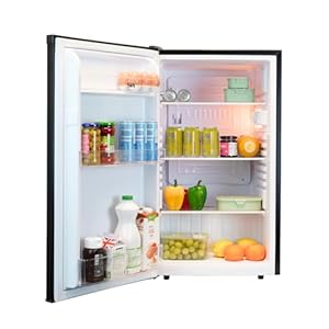 SIA LFS01BL-AMZ1 Black Under Counter Fridge, 91L Capacity, 48cm Wide, Freestanding Larder, E Rated, 2 Years Parts and Labour Guarantee