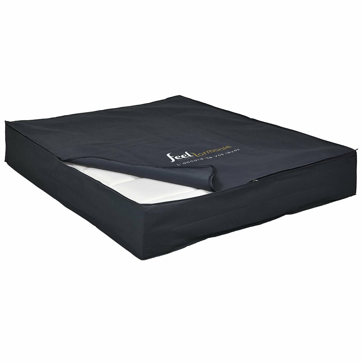 Housse de Rangement de Matelas 21 cm Somnum Noir 160x200 cm