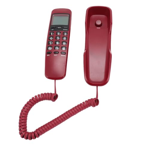 Teléfono con cable de pared para identificación de llamadas, teléfono fijo para casa, hotel, oficina