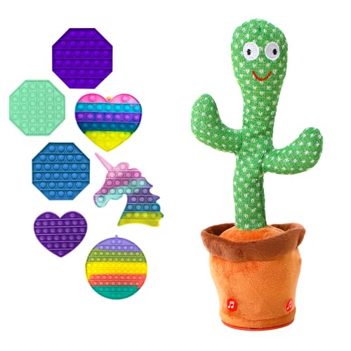 MAGIC SELECT Cactus bailarin brinquedo sensorial de presente, peluche parlanchinês, brinquedo que dança e repete a sua voz, com 120 músicas, presentes para crianças