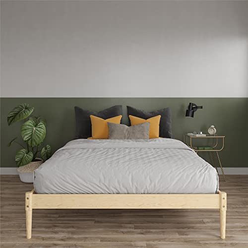 Dhp Lorriana 14" Solid Pine Wood Platform Bed Frame, Queen Size, Natural #TOP2