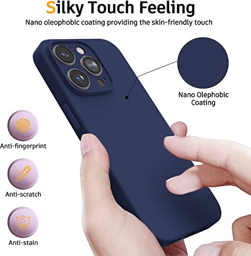 Image of Elzzi Microfiber Square Candy Case Compatible for iPhone 14 PRO MAX, Shockproof Slim Back Cover Gel Rubber Liquid Silicone Case - Blue