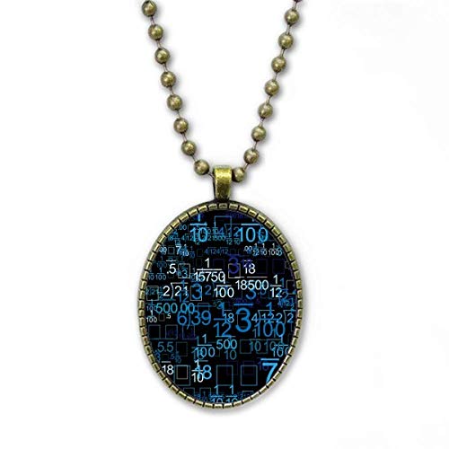 Digital Decimal Ilustracin Ciencia Tecnologa Collar Vintage Cadena Colgante Joyas Coleccin