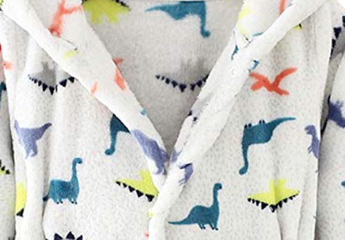 Toddlers Kids Hooded Robe Boys Girls Soft Flannel Bathrobes Pajamas Plush Robe (Bears, 3T)4