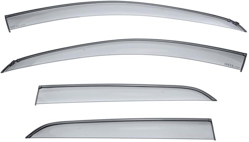 WellVisors Window Visors Wind Deflectors Compatible with Chevrolet Chevy 2015-2022 Trax with Black Trim Rain Guards 3-847CH011