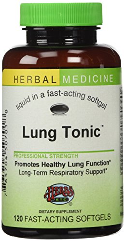 Lung Tonic - Long-term Herbal Respiratory Remedy Supports Lung and Bronchial Health - All-Natural - 120 Softgels (Contains Mullein, Horehound, Elecampane, Grindelia, Echinacea, Pleurisy Root, Osha & More) - Herbs Etc