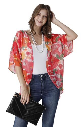 Ambesonne Women's Kimono Sheer Chiffon Cardigan3