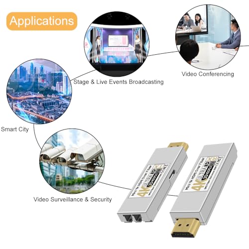 Image of 4K HDMI Over Fiber Extender Kit, 300m Long Distance Transmission with OM3 Cable, Support 4K@30Hz for Home Theater Digital Signage, HDMI 1.4 / HDCP 1.2, Mini Design with Broadcasting, a Pair