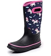 WTW Kids Rubber Rain Boots - Neoprene Insulated 100% Waterproof Mid Calf Muck Boots for Boys and ...