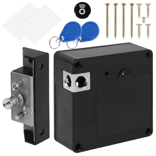 Electric Cabinet Lock Smart Hidden Drawer Lock with RFID Card NFC Child Safety Cupboard Door Locks Invisible DIY RFID Locks for Home Office Furniture Drawer Cabinet Cupboard
