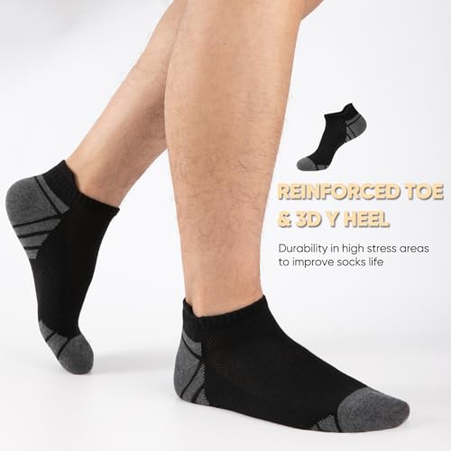 Image of 12 Pairs Men's Low Cut Ankle Socks, Breathable Mesh, Heel Tab, Reinforced Toe /Heel, Socks Size 10-13 (Shoe Size 8-12)
