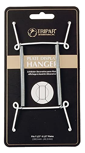 TRIPAR 7.5-9.5 Inch White Plate Wire Wall Plate Hanger