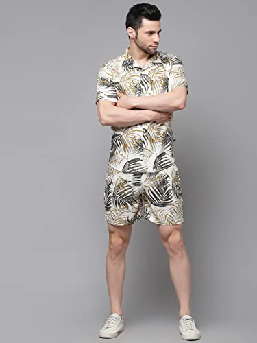 Image of Rigo Printed Co-Ord Set for Men's | Casual Shirt & Shorts Night Suit Set | Lounge-wear Nightdress Pajama Set for Men's | Night Wear, Beach Wear, Vacation Wear Outfit