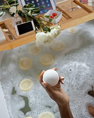 E-SMARTER Bath Tray, Luxury Bath Caddy, Extendable Bath Trays, Elegant Bath Caddy Tray with Free Soap Holder Bath Table Tray with Wine Holder, iPad Stand, Book Tablet Holder