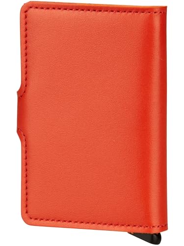 SECRID - Men Mini Wallet Genuine Original Leather RFID Safe Card Case for max 12 cards (Orange)2