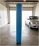 Blue Round Metal Pole Padding, Support Pole Wrap Column Cover Safety Crash Pad with Self-Adhesive for Basketball Hoop Gym Garage Lamp Post Shade Sail(H 4ft,Inner Dia 3.5 Inch)