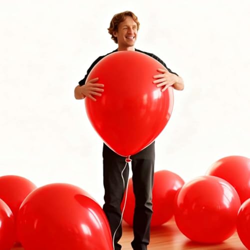 Image of 50 Pack Red Balloons 24 Inch Red Latex Party Balloon for Wedding, Birthday, Baby Shower and More