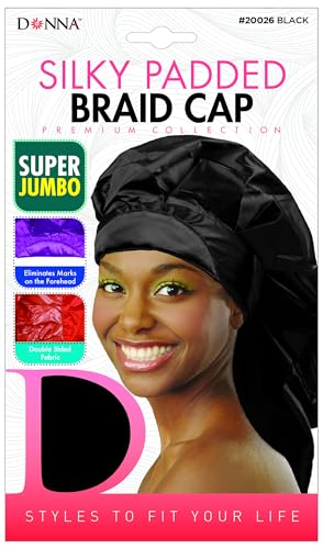 Bonnet de douche en satin rembourré noir pour femme DONNA protège-cheveux
