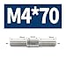 Double-Ended Threaded Rod M4 M5-304 Stainless Steel Dual Head Stud Bolts for Industrial Applications(M4x70 2pcs)