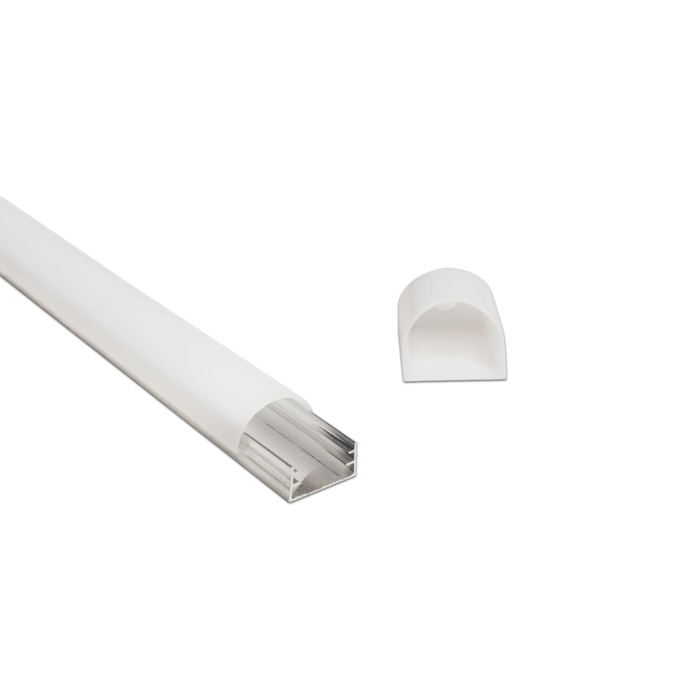 Electronic Spices 1 Meter Flat Aluminum Profile For LED Strips, Milky White, Rectangular Shape Cover With Cap For DIY (Pack of 5)