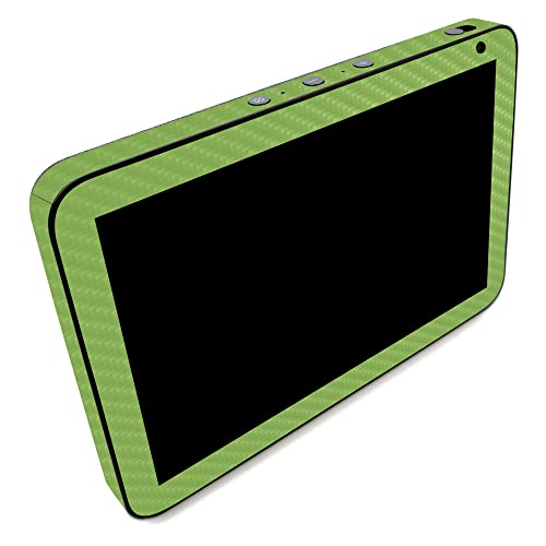 Image of MightySkins Carbon Fiber Skin Compatible with Amazon Echo Show 8 (Gen 2) - Solid Lime Green | Protective, Durable Textured Carbon Fiber Finish | Easy to Apply