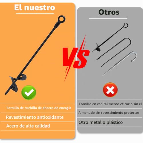 Anclajes de suelo para carpas y camas elásticas con cabeza de conversión 7
