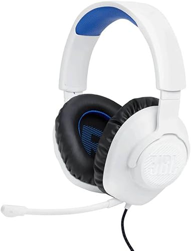 JBL Quantum 100P Console - Auriculares de juegos para Playstation (blanco), blancoazul, mediano