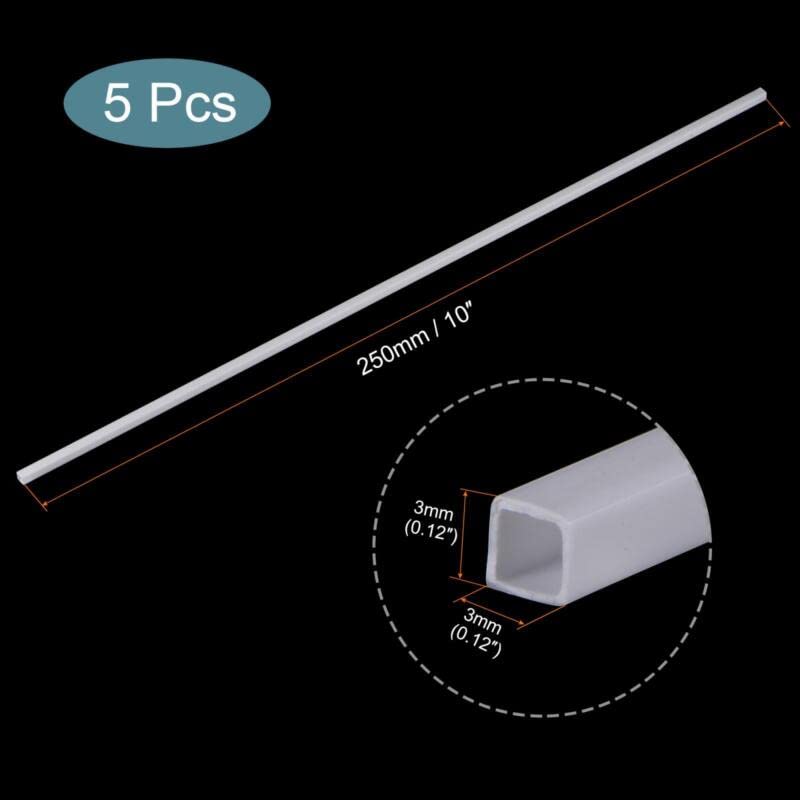 Tool parts 5pcs Plastic Model Tube ABS Square Tube 3mmx3mmx250mm for Model Making