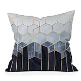 Society6 Elisabeth Fredrik Son Soft Blue Hexagons Indoor Throw Pillow, 18'x18'