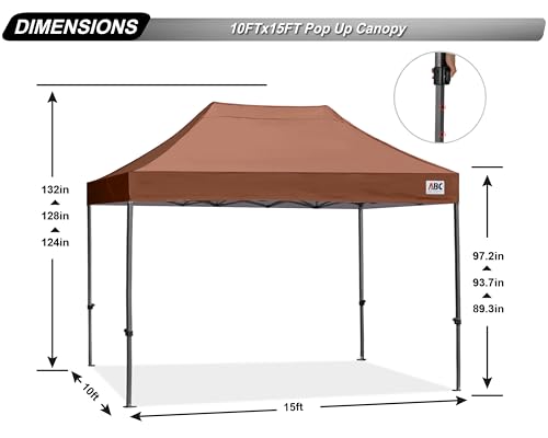 Image of ABCCANOPY Patio Pop Up Canopy Tent 10x15 Commercial-Series (Brown)