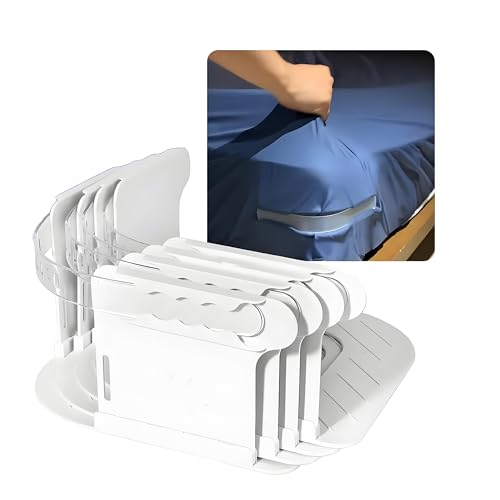 Rose Romee 4 Pcs Bed Sheet Holder, Lock Sheet Holders Keep Sheets Tight Heavy Duty Bed Sheet Holder Corner, Bed Sheet Clips Straps No More Loose Sheets, Fit All Mattress Size Easy Installation