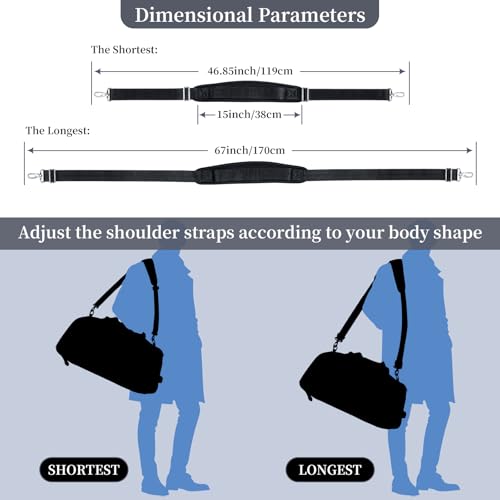 Image of Shoulder Strap for Bag Universal Replacement 58 inch /67 inch Fixed Padded Adjustable Buckle Heavy Duty Shoulder Strap